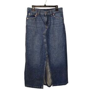Gap Jean Denim Middle Slit Mermaid Back Maxi‎ Skirt Y2K Style Size 30
